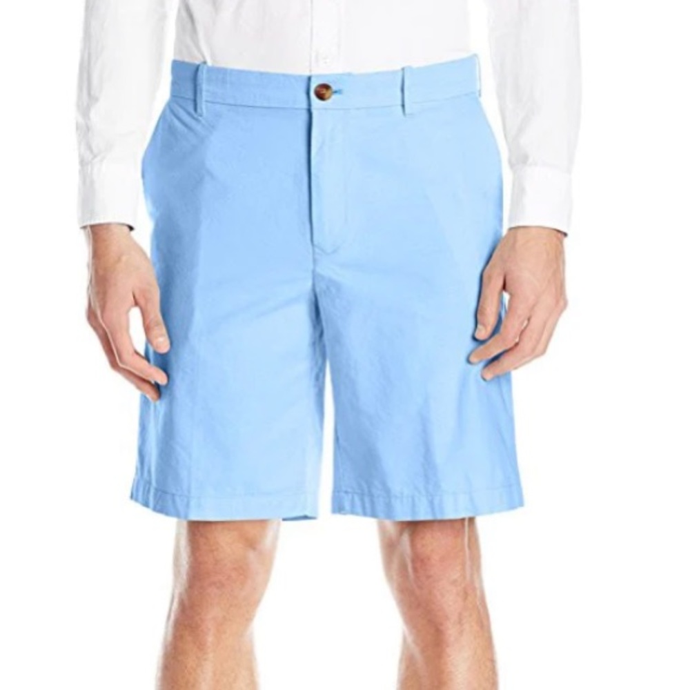 IZOD Men's Flat Front Solid Oxford Cloth Short Deep Blue Revival 36W EUC